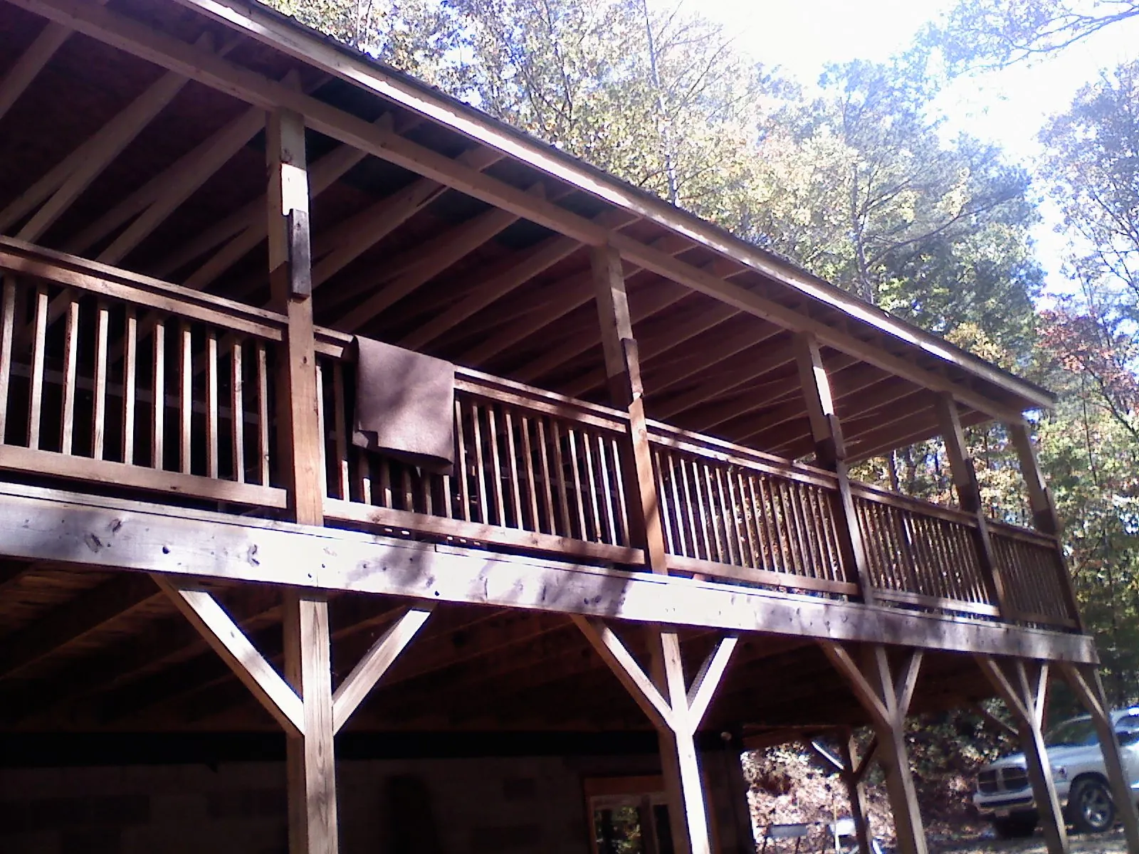 Timber framing under a new elevated porch and deck — Roof Leak Repair in Croton On Hudson by Roofing Brothers